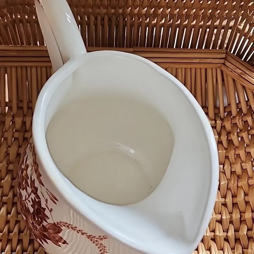 Floral Pitcher Gold Tone Accent
